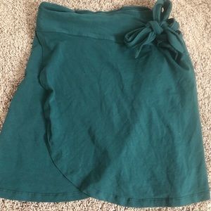 Soul flower Organic Wrap Mini Skirt - Dark Teal MED (8/10)